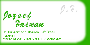 jozsef haiman business card